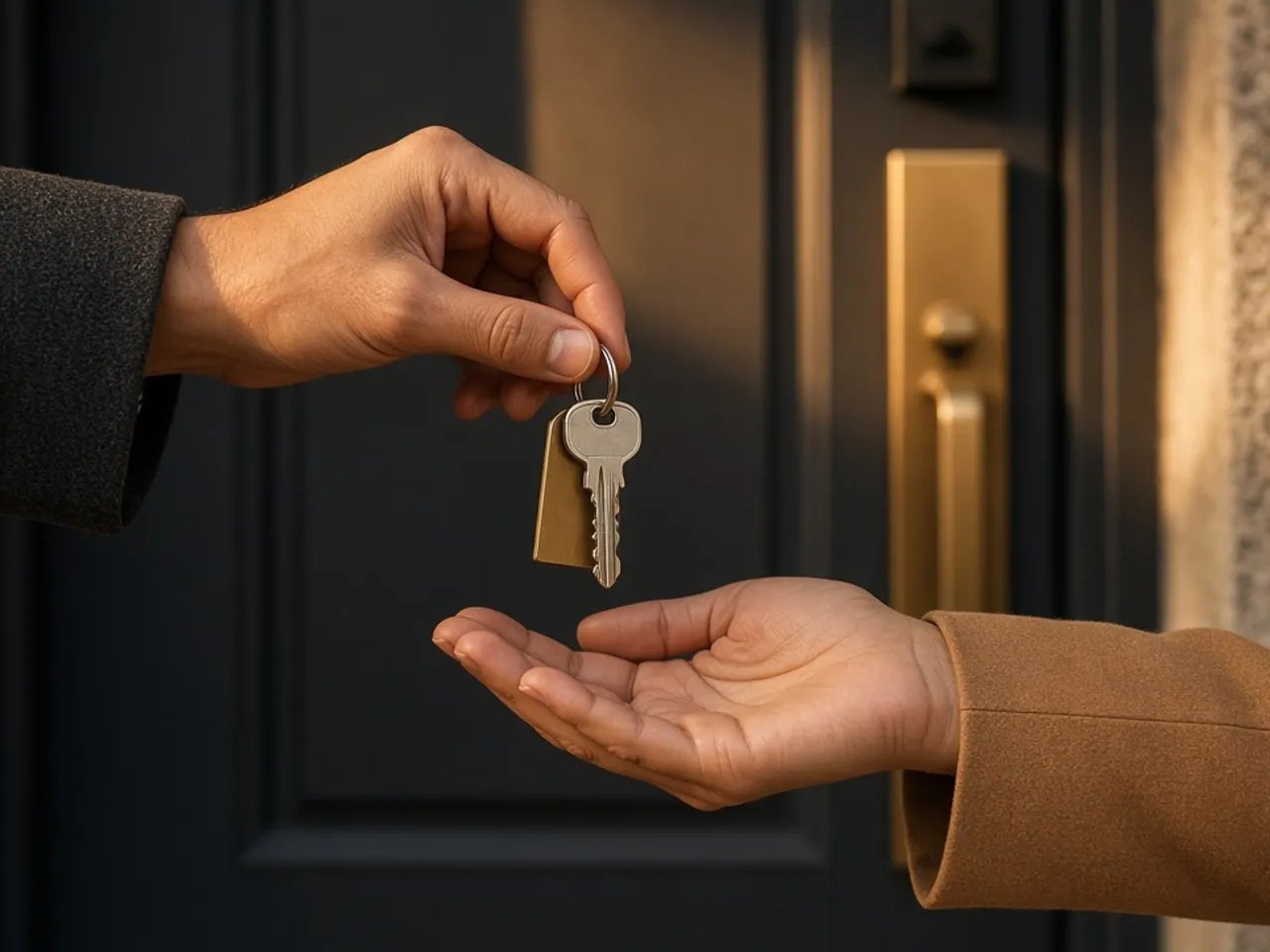 House keys being handed to a rental resident