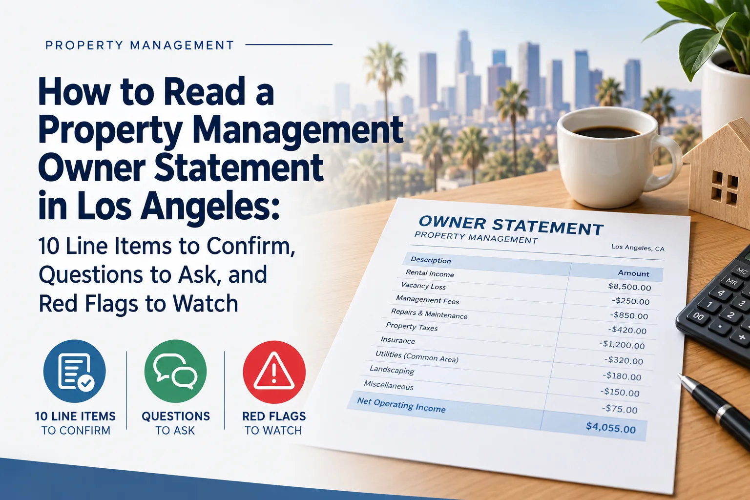 How to Read a Property Management Owner Statement in Los Angeles: 10 Line Items to Confirm, Questions to Ask, and Red Flags to Watch